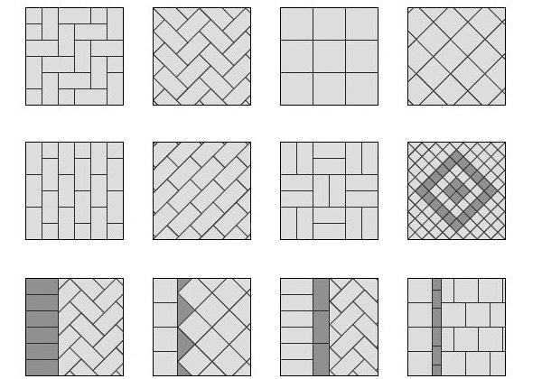 Виды рисунков плитки тротуарной плитки